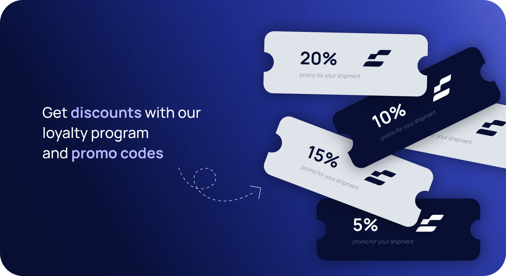 Get discounts with ourloyalty program and promo codes